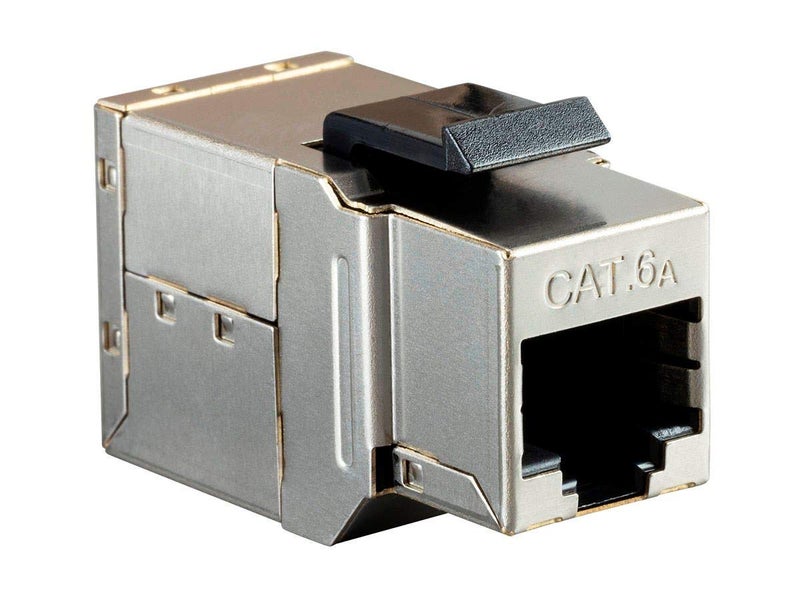 Monoprice Shielded Straight Through Cat6A RJ45 Keystone in-Line Coupler - 10G, Use for Networking As an Extender Between Two Patch Cables, Silver - Image 3